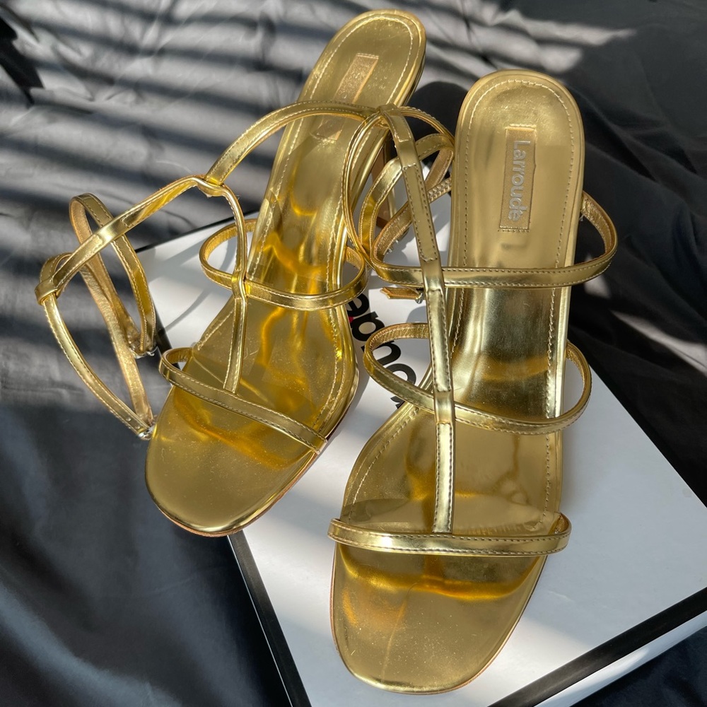 Larroude Gold heels